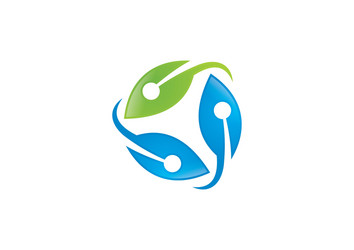 Leaf icon square social media logo Royalty Free Vector Image