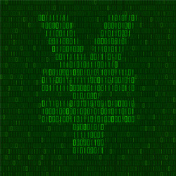 Abstract sign yuan binary code logo vector