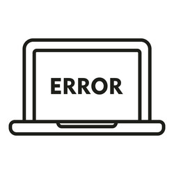 Laptop software error icon outline button vector