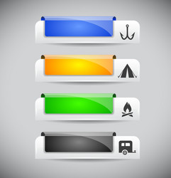 set of color plastic buttons for web vector image