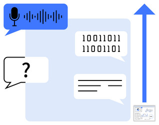 voice recognition and data analysis with ai vector image