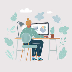 developer using computer vector image
