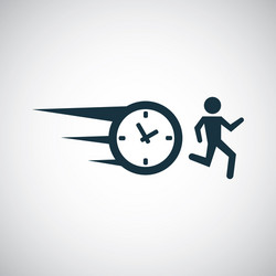 Man running time icon for web and ui on white vector