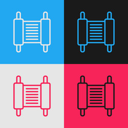 pop art line torah scroll icon isolated on color vector image