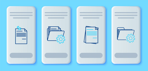 set line folder settings with gears file document vector image