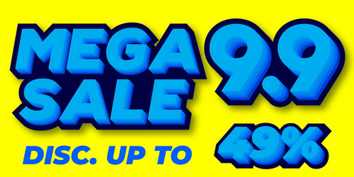 49 percent mega sale 99 celebration discount 3d vector