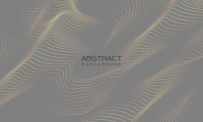 Abstract 3d gold dots wave curve motion light vector