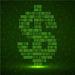 Abstract sign dollar binary code with neon vector