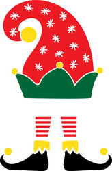 Christmas elf red hat isolated vector