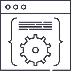 code software icon linear isolated vector image