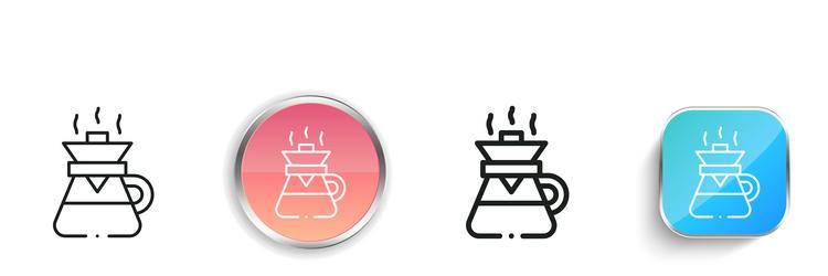 coffee filter icon thin linear regular and button vector image