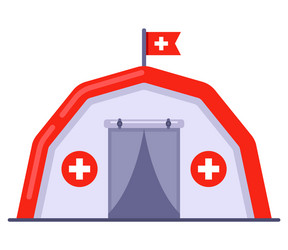 Medical tent free aid to people vector