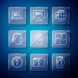 set line question mark browser vector image