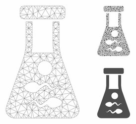 Sperm retort mesh wire frame model vector