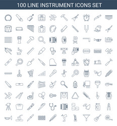 100 instrument icons vector