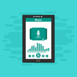 media player application app template with flat vector image