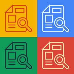 pop art line document with graph chart icon vector image