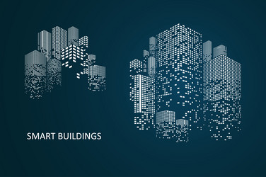 Smart building concept design Royalty Free Vector Image