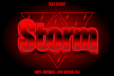 storm editable text effect 3d emboss gradient vector image