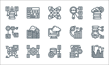 data analytics line icons linear set quality vector image