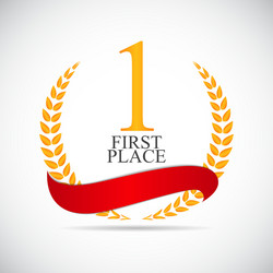 first place laurel design label vector image