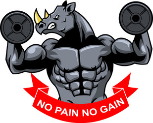 rhino muscle barbel Vector Image
