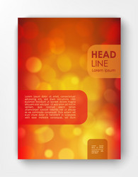 brochure design template with bokeh backgrounds vector image