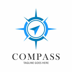 Mountain compass logo Royalty Free Vector Image