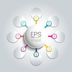 Round infographic 8 steps net flow chart diagram vector