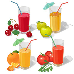 Set of tasty fresh squeezed juices Royalty Free Vector Image
