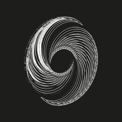 spiral swirl shape dynamic twisted lines abstract vector image