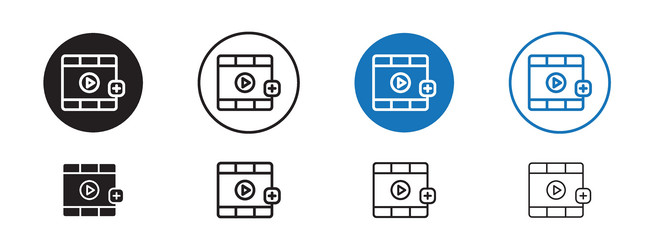 Add video icon set upload and create new vector