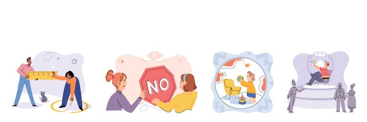 antisocial uncomfortable situations can trigger vector image