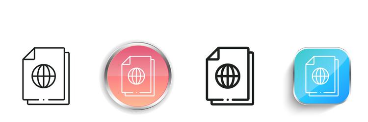 file icon thin linear regular and button style vector image