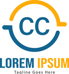 Initial cc logo template with modern frame vector