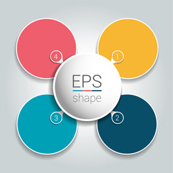 Round infographic 4 steps net flow chart diagram vector