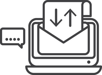 sending documents by laptop in minimal style vector image
