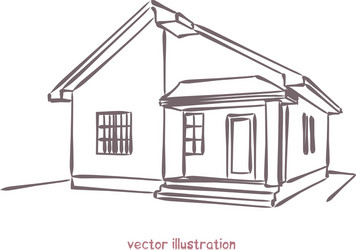 Sketch of individual house vector