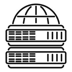 global database icon outline system vector image