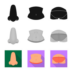 Isolated object body and part symbol vector