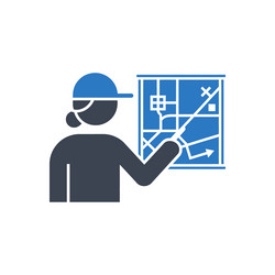 map navigation guide icon vector image
