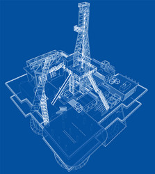 Offshore oil rig drilling platform concept Vector Image