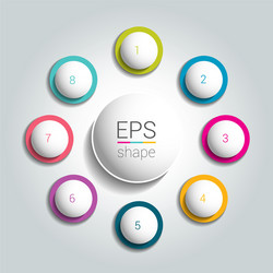 round infographic 8 steps net flow chart diagram vector image