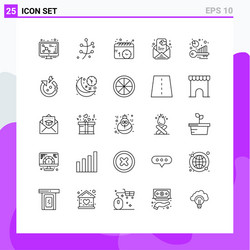 set 25 lines on grid for keyword benchmark vector image
