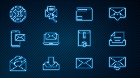 set line delete envelope drawer with document vector image