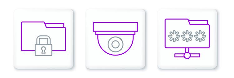 set line folder with password and lock vector image