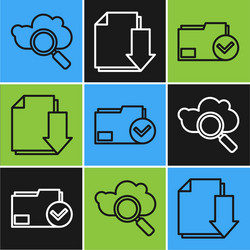 set line search cloud computing document folder vector image