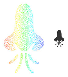 Spectrum network gradient nose snuff icon vector