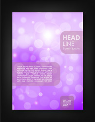 Brochure design template with bokeh backgrounds vector