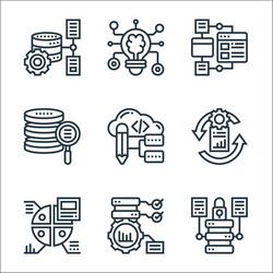 data analytics line icons linear set quality vector image